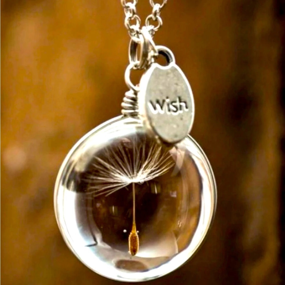 New! Dandelion make a wish necklace